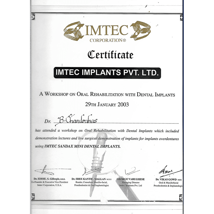IMTEC Certificate